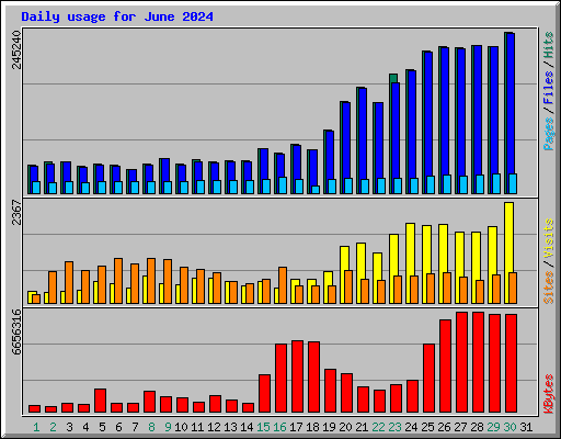 Daily usage for June 2024